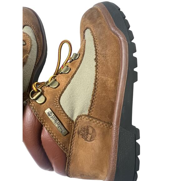 Timberland Field Boots Big Kids Unisex Premium Leather/Nubuck Tan sz 1 - Picture 5 of 7